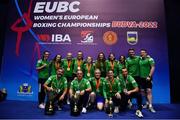 22 October 2022; The Ireland team after the EUBC Women's European Boxing Championships 2022 at Budva Sports Centre in Budva, Montenegro. Photo by Ben McShane/Sportsfile