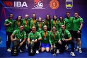 22 October 2022; The Ireland team after the EUBC Women's European Boxing Championships 2022 at Budva Sports Centre in Budva, Montenegro. Photo by Ben McShane/Sportsfile