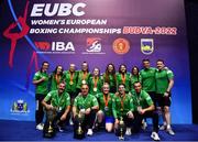 22 October 2022; The Ireland team after the EUBC Women's European Boxing Championships 2022 at Budva Sports Centre in Budva, Montenegro. Photo by Ben McShane/Sportsfile