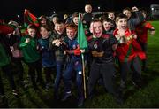22 October 2022; Palatine supporters celebrate after their side's victory in the AIB Leinster GAA Football Senior Club Championship Round 1 match between Palatine and St Patrick's at Netwatch Cullen Park in Carlow. Photo by Piaras Ó Mídheach/Sportsfile