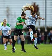 22 October 2022; Karen Duggan of Peamount United in action against Kylie Murphy of Wexford Youths during the SSE Airtricity Women's National League match between Peamount United and Wexford Youths at PRL Park in Greenogue, Dublin. Photo by Seb Daly/Sportsfile