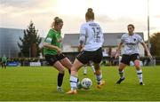 22 October 2022; Erin McLaughlin of Peamount United in action against Ciara Rossiter of Wexford Youths during the SSE Airtricity Women's National League match between Peamount United and Wexford Youths at PRL Park in Greenogue, Dublin. Photo by Seb Daly/Sportsfile