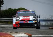 23 October 2022; Kalle Rovanpera and Jonne Halttunen in their Toyota GR Yaris Rally 1 during day four of the FIA World Rally Championship RACC Catalunya in Spain. Photo by Philip Fitzpatrick/Sportsfile