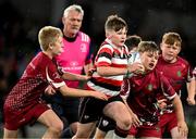 22 October 2022; Action between Portarlington and Enniscorthy during the Bank of Ireland Half-time Minis at the United Rugby Championship match between Leinster and Munster at Aviva Stadium in Dublin. Photo by Harry Murphy/Sportsfile
