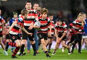 22 October 2022; Action between Blessington RFC and Enniscorthy RFC during the Bank of Ireland Half-time Minis at the United Rugby Championship match between Leinster and Munster at Aviva Stadium in Dublin. Photo by Ramsey Cardy/Sportsfile