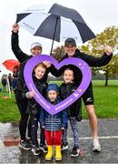 23 October 2022; Roisin Jones with her husband Richard, and children from left, Ciara, aged 8, Lachlan, aged 3, and Niamh, aged 6, after the Deerpark junior parkrun where Vhi welcomed all attendees for a special event led by Vhi ambassador and Olympian David Gillick. Junior parkruns are 2km long and cater for 4 to 14-year olds, free of charge providing a fun and safe environment for children to enjoy exercise. To register for a parkrun near you visit www.parkrun.ie. Photo by Sam Barnes/Sportsfile