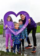 23 October 2022; Vhi ambassador and Olympian David Gillick, right, with participants, from left, Zoe Kane, 7, Oscar Kane, aged 3, and Alex Kane, aged 5, after the Deerpark junior parkrun where Vhi welcomed all attendees for a special event led by Vhi ambassador and Olympian David Gillick. Junior parkruns are 2km long and cater for 4 to 14-year olds, free of charge providing a fun and safe environment for children to enjoy exercise. To register for a parkrun near you visit www.parkrun.ie. Photo by Sam Barnes/Sportsfile