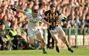 23 October 2022; Caolan Finnegan of Crossmaglen Rangers in action against Odhran Doyle of Granemore during the Armagh County Senior Club Football Championship Final match between Crossmaglen Rangers and Granemore at Athletic Grounds in Armagh. Photo by Ramsey Cardy/Sportsfile