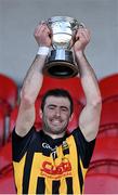 23 October 2022; Ballyea captain James Murphy lifts the Canon Hamilton Cup after his side's victory in the Clare County Senior Club Hurling Championship Final match between Ballyea and Éire Óg Ennis at Cusack Park in Ennis, Clare. Photo by Piaras Ó Mídheach/Sportsfile