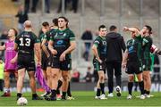 23 October 2022; Liam Byrne of Ireland, centre, looks dejected after the Rugby League World Cup Group C match between Lebanon and Ireland at Leigh Sports Village in Manchester, England. Photo by Paul Greenwood/Sportsfile