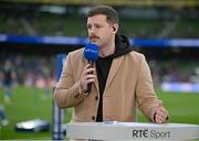 22 October 2022; RTÉ rugby analyst Darren Cave during the United Rugby Championship match between Leinster and Munster at Aviva Stadium in Dublin. Photo by Brendan Moran/Sportsfile