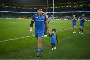 22 October 2022; Michael Ala'alatoa of Leinster and his son Parker after the United Rugby Championship match between Leinster and Munster at Aviva Stadium in Dublin. Photo by Brendan Moran/Sportsfile