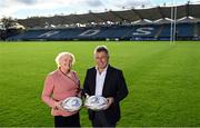 25 October 2022; Leinster Rugby and the RDS have announced a new 25-year agreement which will see the iconic Ballsbridge venue remain as the home of Leinster Rugby. Leinster Rugby, formally moved into the RDS Arena, 15 years ago, in September 2007 and will now have the RDS as their home for another 25 years. In attendance at the announcement of Leinster Rugby's renewal of the RDS lease at RDS Arena in Dublin are RDS chief executive officer Geraldine Ruane and Leinster Rugby chief executive officer Mick Dawson. Photo by Harry Murphy/Sportsfile