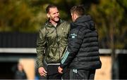 24 October 2022; Former New Zealand captain Kieran Read speaks with Contact skills coach Sean O'Brien during a Leinster rugby squad training at UCD in Dublin. Photo by Harry Murphy/Sportsfile