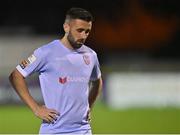 24 October 2022; Daniel Lafferty of Derry City leaves the pitch after the drawn SSE Airtricity League Premier Division match between Sligo Rovers and Derry City at The Showgrounds in Sligo. Photo by Piaras Ó Mídheach/Sportsfile