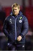 24 October 2022; Shelbourne manager Damien Duff looks dejected after the SSE Airtricity League Premier Division match between Shelbourne and UCD at Tolka Park in Dublin. Photo by Tyler Miller/Sportsfile