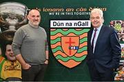 24 October 2022; Newly appointed Donegal head coach Aidan O'Rourke, left and new senior manager Paddy Carr during the Donegal GAA media conference at the GAA Centre of Excellence in Convoy, Donegal. Photo by Sam Barnes/Sportsfile