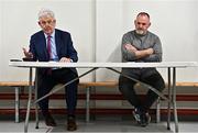 24 October 2022; Newly appointed Donegal senior manager Paddy Carr, left, and head coach Aidan O'Rourke during a Donegal GAA media conference at the GAA Centre of Excellence in Convoy, Donegal. Photo by Sam Barnes/Sportsfile