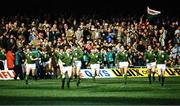 5 March 1983; Ireland players, from left, Phil Orr, Ciaran Fitzgerald, Gerry 'Ginger' McLoughlin, Hugo MacNeill, Fergus Slattery and Ollie Campbell run onto the pitch before the Five Nations Rugby Championship match between Wales and Ireland at the Cardiff Arms Park in Cardiff, Wales. Photo by Ray McManus/Sportsfile