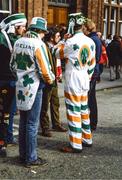 5 March 1983; Ireland supporters before the Five Nations Rugby Championship match between Wales and Ireland at the Cardiff Arms Park in Cardiff, Wales. Photo by Ray McManus/Sportsfile