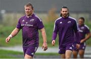 25 October 2022; John Ryan, left, and Oli Morris during Munster rugby squad training at University of Limerick in Limerick. Photo by Brendan Moran/Sportsfile