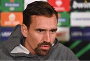 26 October 2022; Sven Kums during a Gent press conference at Tallaght Stadium in Dublin. Photo by Eóin Noonan/Sportsfile