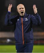 26 October 2022; Waterford head coach Danny Searle celebrates after his side's victory in the SSE Airtricity League First Division play-off semi-final first leg match between Treaty United and Waterford at Markets Field in Limerick. Photo by Seb Daly/Sportsfile