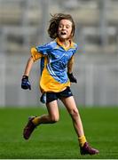 27 October 2022; Tom O'Brien of St Mary's BNS celebrates after his side's victory over Scoil Mhuire BNS during day one of the Allianz Cumann na mBunscoil Football Finals at Croke Park in Dublin. Photo by Eóin Noonan/Sportsfile
