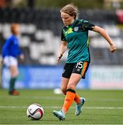 27 October 2022; Freya Healy of Republic of Ireland before the 2022/23 UEFA Women's U17 European Championship Qualifiers Round 1 match between Republic of Ireland and Northern Ireland at Seaview in Belfast. Photo by Ben McShane/Sportsfile