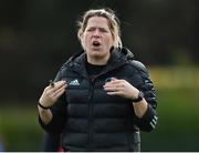 27 October 2022; Leinster Rugby Women Development Officier Grainne Vaugh during the Leinster Rugby Primary School Tag Blitz at Clontarf RFC in Dublin. Photo by Harry Murphy/Sportsfile