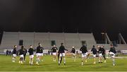 27 October 2022; Shamrock Rovers players warm-up before the UEFA Europa Conference League group F match between Shamrock Rovers and Gent at Tallaght Stadium in Dublin. Photo by Seb Daly/Sportsfile