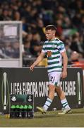 27 October 2022; Justin Ferizaj of Shamrock Rovers leaves the pitch after being sent off during the UEFA Europa Conference League group F match between Shamrock Rovers and Gent at Tallaght Stadium in Dublin. Photo by Seb Daly/Sportsfile