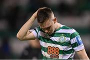 27 October 2022; Andy Lyons of Shamrock Rovers after the UEFA Europa Conference League group F match between Shamrock Rovers and Gent at Tallaght Stadium in Dublin. Photo by Seb Daly/Sportsfile