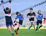 28 October 2022; Sam Dubos of Donabate Portrane in action against Rolestown NS during day two of the Allianz Cumann na mBunscoil Football Finals at Croke Park in Dublin. Photo by Eóin Noonan/Sportsfile