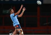 15 October 2022; Elrigh Louw of Vodacom Bulls takes possession in a lineout the United Rugby Championship match between Munster and Vodacom Bulls at Thomond Park in Limerick. Photo by Harry Murphy/Sportsfile