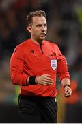 27 October 2022; Referee Julian Weinberger during the UEFA Europa Conference League group F match between Shamrock Rovers and Gent at Tallaght Stadium in Dublin. Photo by Seb Daly/Sportsfile