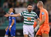 27 October 2022; Roberto Lopes of Shamrock Rovers and goalkeeper Alan Mannus during the UEFA Europa Conference League group F match between Shamrock Rovers and Gent at Tallaght Stadium in Dublin. Photo by Seb Daly/Sportsfile
