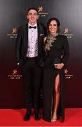28 October 2022; Rory Grugan of Armagh and Michelle Grugan on arrival at the PwC All-Stars Awards 2022 at the Convention Centre in Dublin. Photo by Brendan Moran/Sportsfile