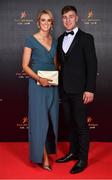 28 October 2022; Fintan Burke of Galway and Elaine Tracey on arrival at the PwC All-Stars Awards 2022 at the Convention Centre in Dublin. Photo by Sam Barnes/Sportsfile