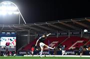 28 October 2022; Ross Byrne of Leinster warms up before the United Rugby Championship match between Scarlets and Leinster at Parc Y Scarlets in Llanelli, Wales. Photo by Harry Murphy/Sportsfile