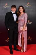 28 October 2022; Damien Reck of Wexford and Anna Hamill on arrival at the PwC All-Stars Awards 2022 at the Convention Centre in Dublin. Photo by Sam Barnes/Sportsfile