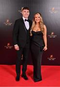 28 October 2022; Lee Gannon of Dublin and Ellen Healy on arrival at the PwC All-Stars Awards 2022 at the Convention Centre in Dublin. Photo by Brendan Moran/Sportsfile
