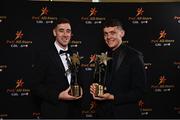 28 October 2022; Diarmaid Byrnes of Limerick, left, and David Clifford of Kerry, with their PwC All Star Player of the Year awards at the PwC All-Stars Awards 2022 at the Convention Centre in Dublin. Photo by Sam Barnes/Sportsfile