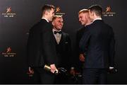 28 October 2022; Kilkenny hurlers, from left, Huw Lawlor, Mikey Butler, Adrian Mullen and TJ Reid with their PwC All-Star awards at the PwC All-Stars Awards 2022 at the Convention Centre in Dublin.  Photo by Sam Barnes/Sportsfile