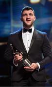 28 October 2022; Damien Comer of Galway with his PwC All-Star award during the PwC All-Stars Awards 2022 show at the Convention Centre in Dublin. Photo by Ramsey Cardy/Sportsfile