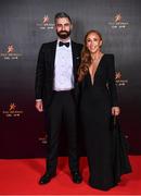 28 October 2022; Mark Sheehan of Mercer and Marie Cody of PwC on arrival at the PwC All-Stars Awards 2022 at the Convention Centre in Dublin. Photo by Sam Barnes/Sportsfile