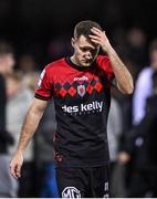 28 October 2022; Liam Burt of Bohemians after his side's defeat in the SSE Airtricity League Premier Division match between Dundalk and Bohemians at Casey's Field in Dundalk, Louth. Photo by Seb Daly/Sportsfile