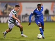 27 October 2022; Sulayman Marreh of Gent in action against Justin Ferizaj of Shamrock Rovers during the UEFA Europa Conference League group F match between Shamrock Rovers and Gent at Tallaght Stadium in Dublin. Photo by Seb Daly/Sportsfile