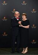 28 October 2022; Gerry and Mary Walsh, who colected the PwC All Star award on behalf of their son Shane Walsh, with his award at the PwC All-Stars Awards 2022 at the Convention Centre in Dublin. Photo by Sam Barnes/Sportsfile