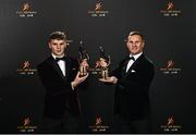 28 October 2022; John Daly of Galway, left, and Ciarán Kilkenny of Dublin with their PwC All Star awards at the PwC All-Stars Awards 2022 at the Convention Centre in Dublin. Photo by Sam Barnes/Sportsfile